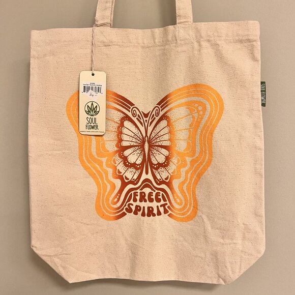 NWT Soul Flower Free Spirit Butterfly Tote – Organic Cotton, Fair Trade - Picture 3 of 3